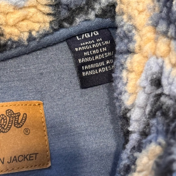 Men’s Wrangler Sherpa 1/4 Zip Pullover China Blue - Picture 4 of 5